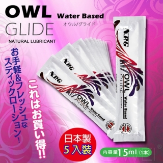 日本NPG-OWL GLIDE免洗潤滑液水溶性隨身包【15ml】x 5包入